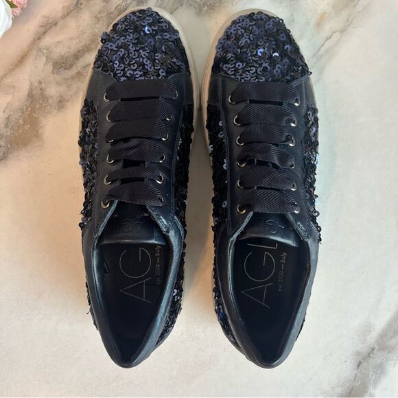 AGL Mollie Bling Sequin Embellished Platform Sneaker In Night Size 8 NEW - Picture 12 of 17